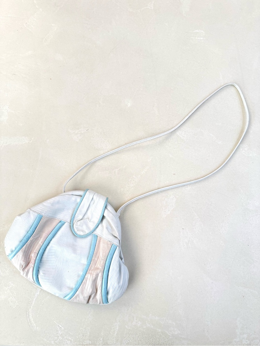 Vintage 80s Talee Leather White Genuine Leather Shoulder Bag